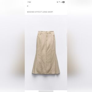 Zara Washed Effect Tan Women's Skirt